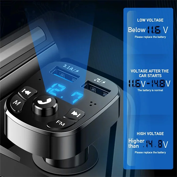 Car Bluetooth Mps Player Single Port Fast Charging Hands Free Call Usb Flash Drive Plug And Play Bluetooth Receiver