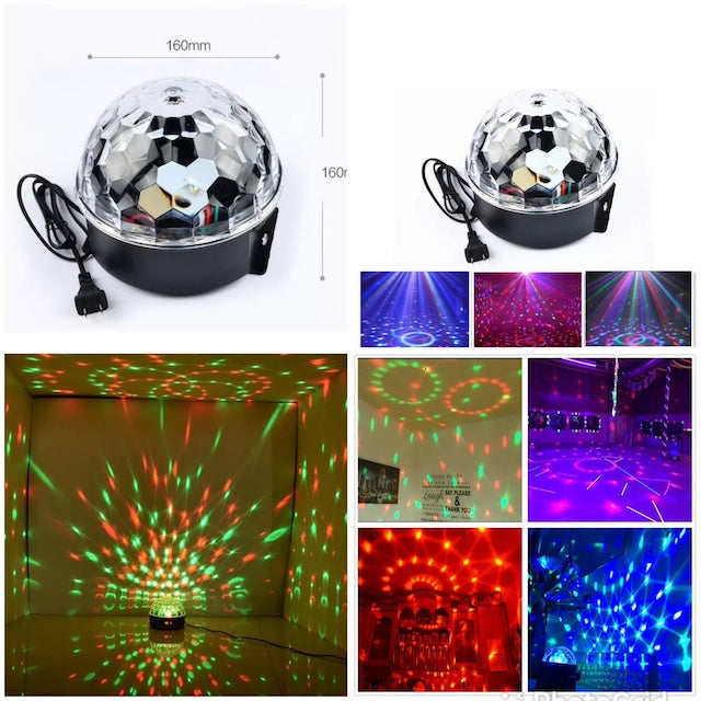 Big Disco Ball Light, Stage Light for Parties, Crystal Magic Ball LED Projector, Spotlight with Remote Control for Festivals