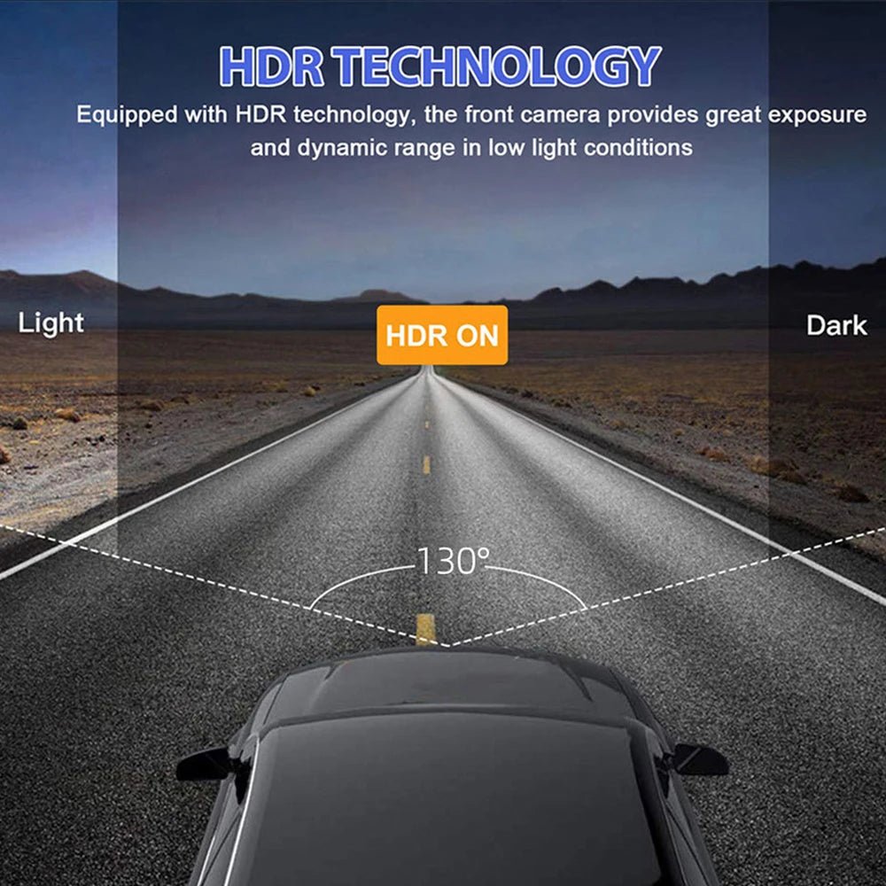 Dashboard Camera, 1080P 3 Camera Car Camera with IR Night Vision Loop Recording and IPS Screen for Sedans, SUV, Etc. -