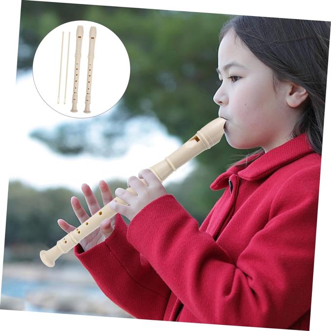Pro Woodnote Ivory Color 8 Holes Soprano Recorder Flute, Soprano Descant Recorder, Musical Instrument