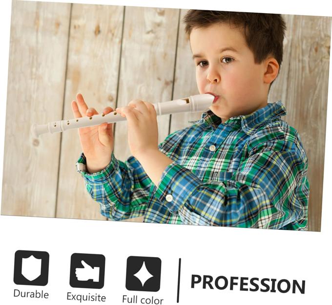 Pro Woodnote Ivory Color 8 Holes Soprano Recorder Flute, Soprano Descant Recorder, Musical Instrument