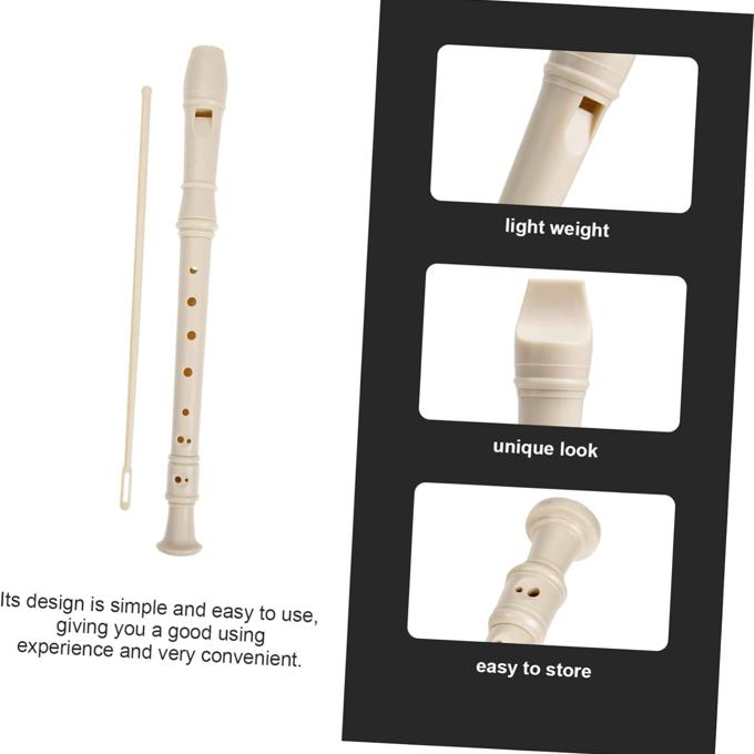 Pro Woodnote Ivory Color 8 Holes Soprano Recorder Flute, Soprano Descant Recorder, Musical Instrument