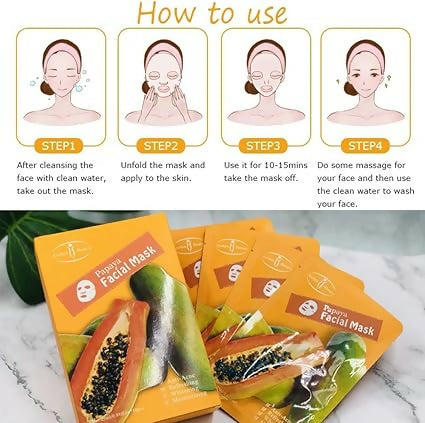 Aichun Beauty 10Pcs Papaya Facial Mask