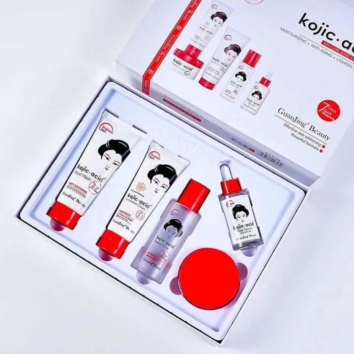 GuanJing Beauty Kojic Acid Skin Care Series 5 Piece Set