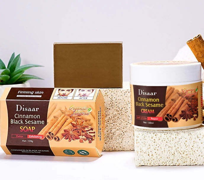Disaar cinnamon black sesame soap +cream