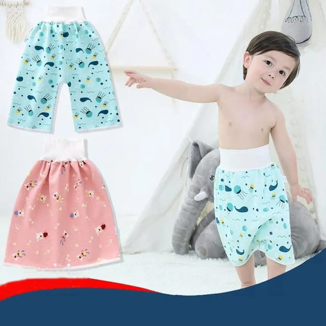 Kids Diaper Skirts, Baby Nappy Skirt, Potty Training Trousers for Children and Toddlers, Waterproof Absorbent Baby Trainer Trousers