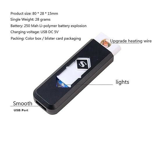 New Slim USB Rechargeable Cigar/ Cigarette Flameless Lighter