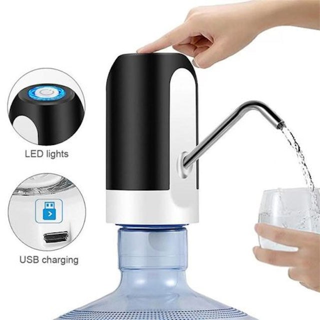 High Performance Electric Water Pump, Portable Rechargable Electric Automatic Water Dispenser Pump (Black and White)