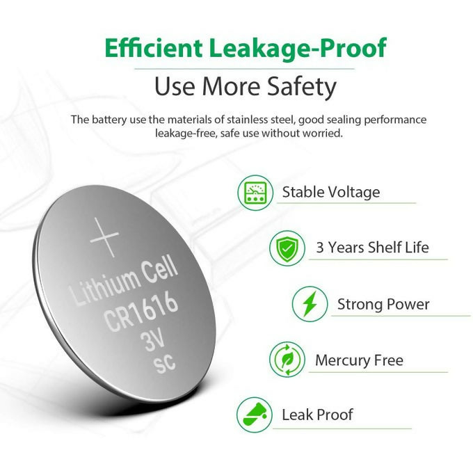 CR1616 Lithium Battery 3V Fobs