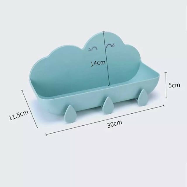 Cloud Bathroom Shelf, Waterproof Rust-Resistant Storage Rack for Shampoo, Conditioner, Lotion - Easy Installation, Elegant Design