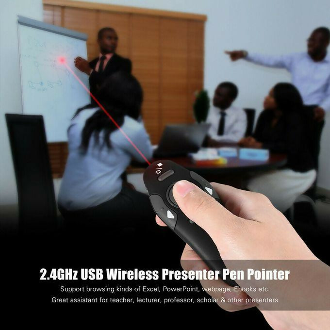 2.4G Wireless Laser Pointer Red Presenter LED USB Pen PPT Remote Contr ...