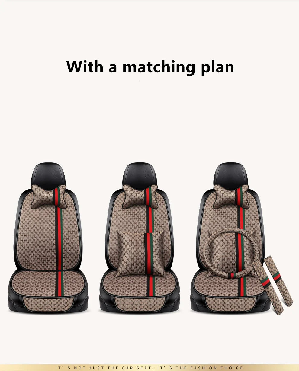 2021 new car seat four seasons universal three-piece single-piece polyester fiber car seat cushion winter cute rear trolley mat