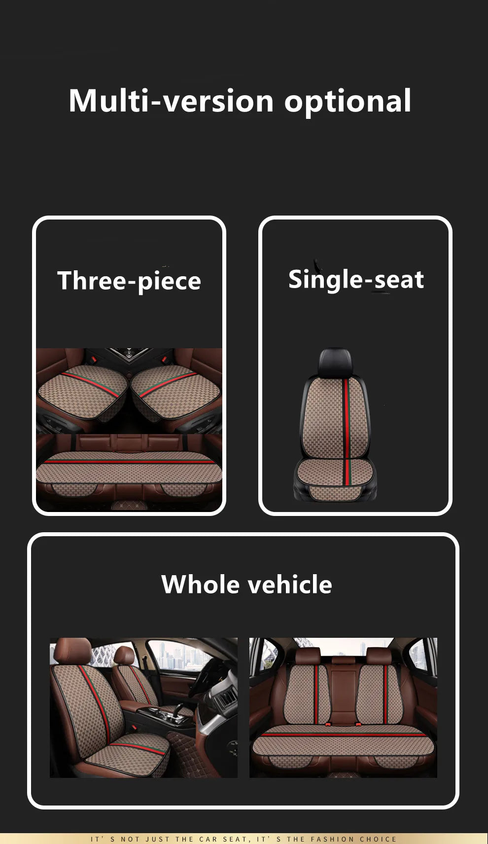2021 new car seat four seasons universal three-piece single-piece polyester fiber car seat cushion winter cute rear trolley mat