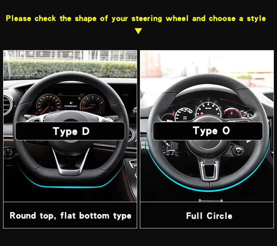 Carbon Fiber Leather Car Accessories Steering Wheel Cover For Volkswagen BMW Seat Opel Peugeot Hyundai Ford Mazda Toyota Honda