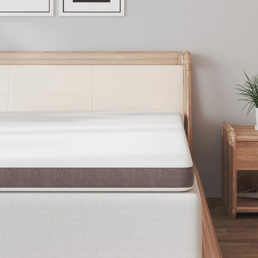 Premium Memory Foam Mattress Toppers with Zipper Bamboo Cover Soft Gel Foam Bed King Queen Twin FUll Size Mattress Help Sleep