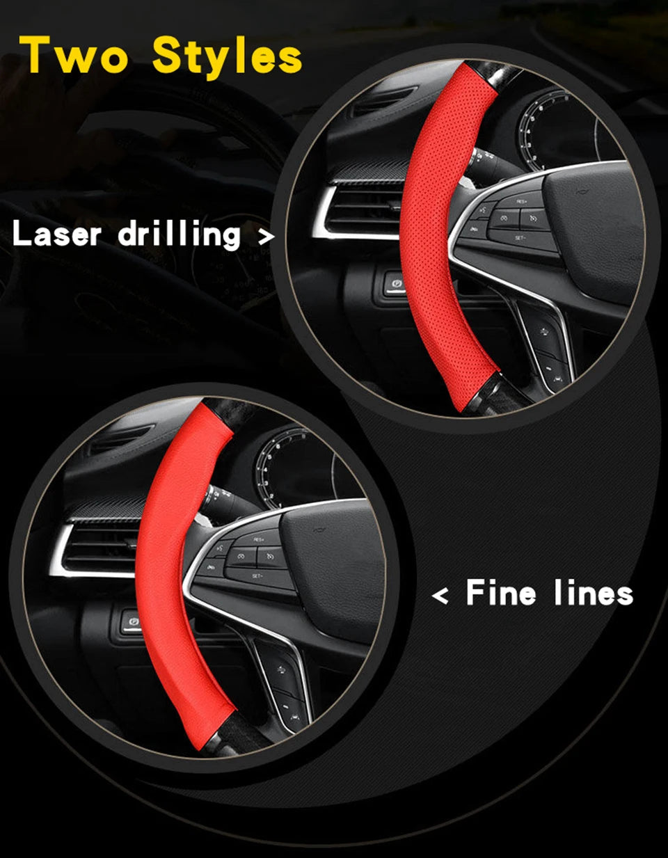 Carbon Fiber Leather Car Accessories Steering Wheel Cover For Volkswagen BMW Seat Opel Peugeot Hyundai Ford Mazda Toyota Honda