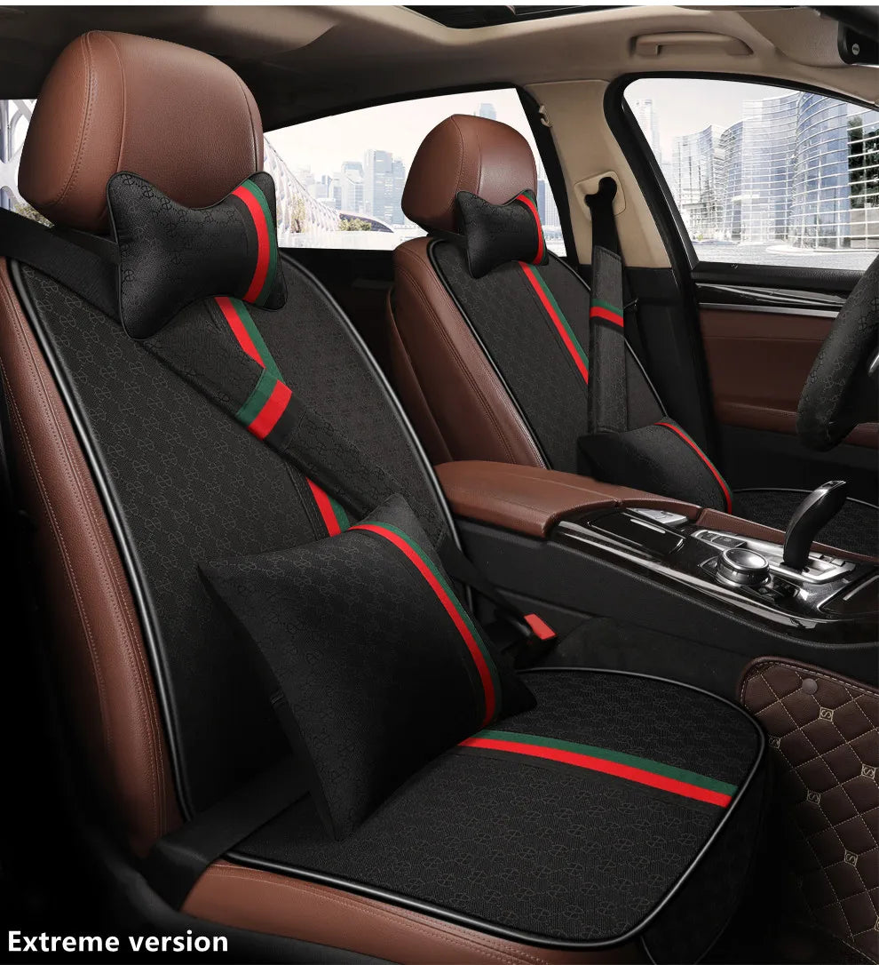 2021 new car seat four seasons universal three-piece single-piece polyester fiber car seat cushion winter cute rear trolley mat