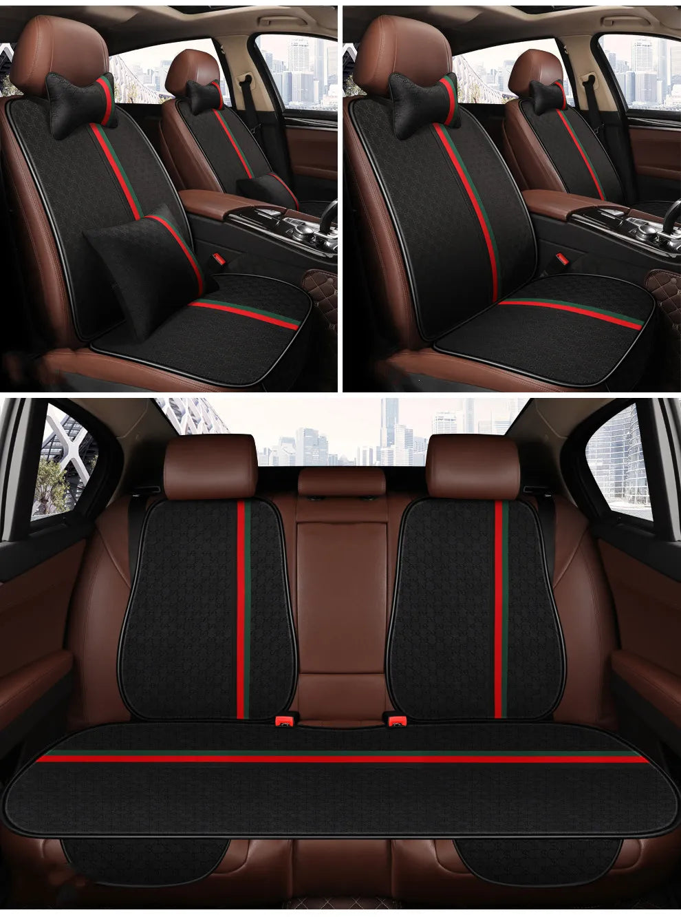 2021 new car seat four seasons universal three-piece single-piece polyester fiber car seat cushion winter cute rear trolley mat