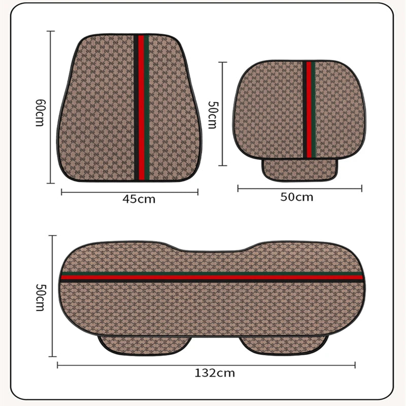2021 new car seat four seasons universal three-piece single-piece polyester fiber car seat cushion winter cute rear trolley mat