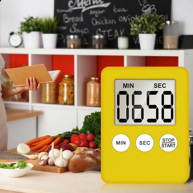 Durable Cooking Timer LCD Digital Magnetic Countdown Alarm, Extra Large Digit Display with a Loud Long Alarm