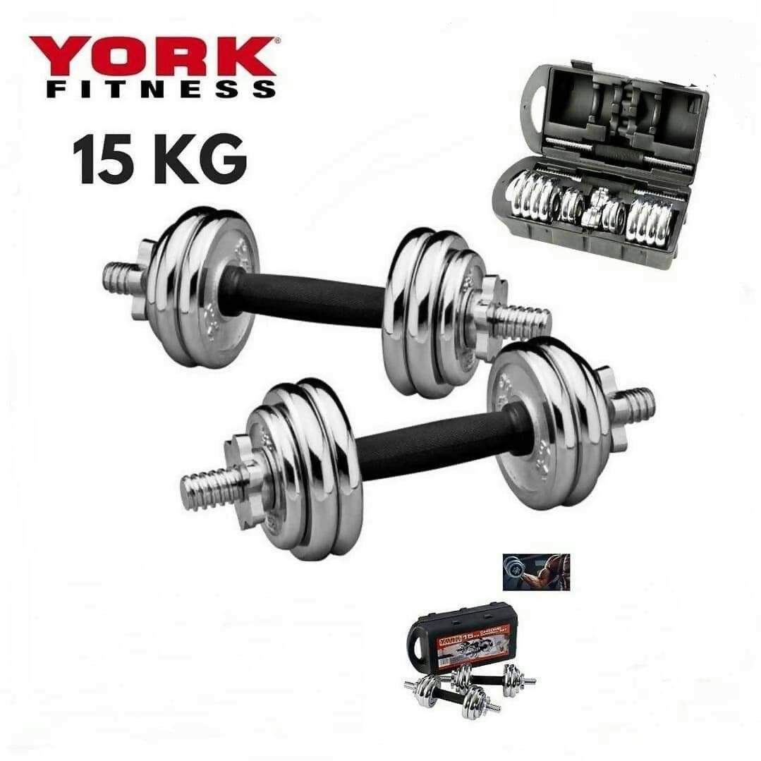 Chrome Dumbells 15kg (with case)