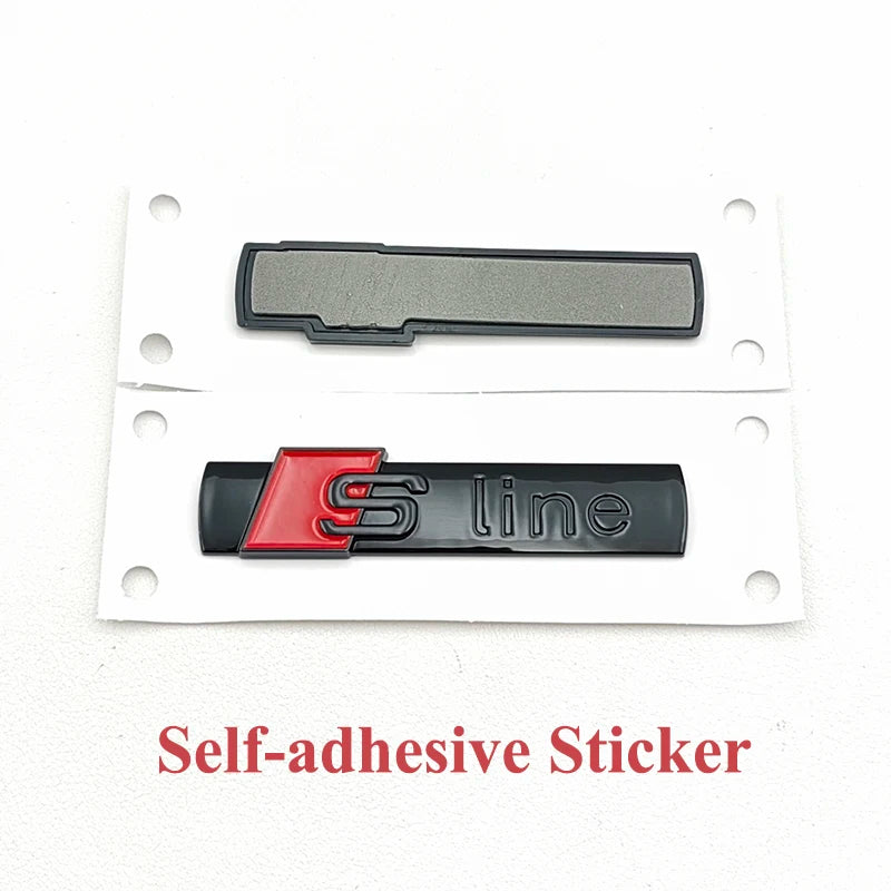 3D ABS Sline Logo S Line Emblem Car Fender Badge For Audi A1 A2 A3 A4 A5 A6 A7 Q2 Q3 Q5 Q7 Q8 S3 S4 S5 S6 S7 TT S Line Sticker
