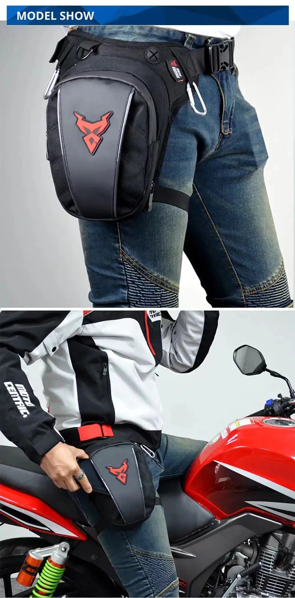 Motorcycle Drop Leg Side Bag Black Motorcycle Bag Hard Shell Outdoor Casual Waist Bag Motorbike Hip Bum Pack Bags