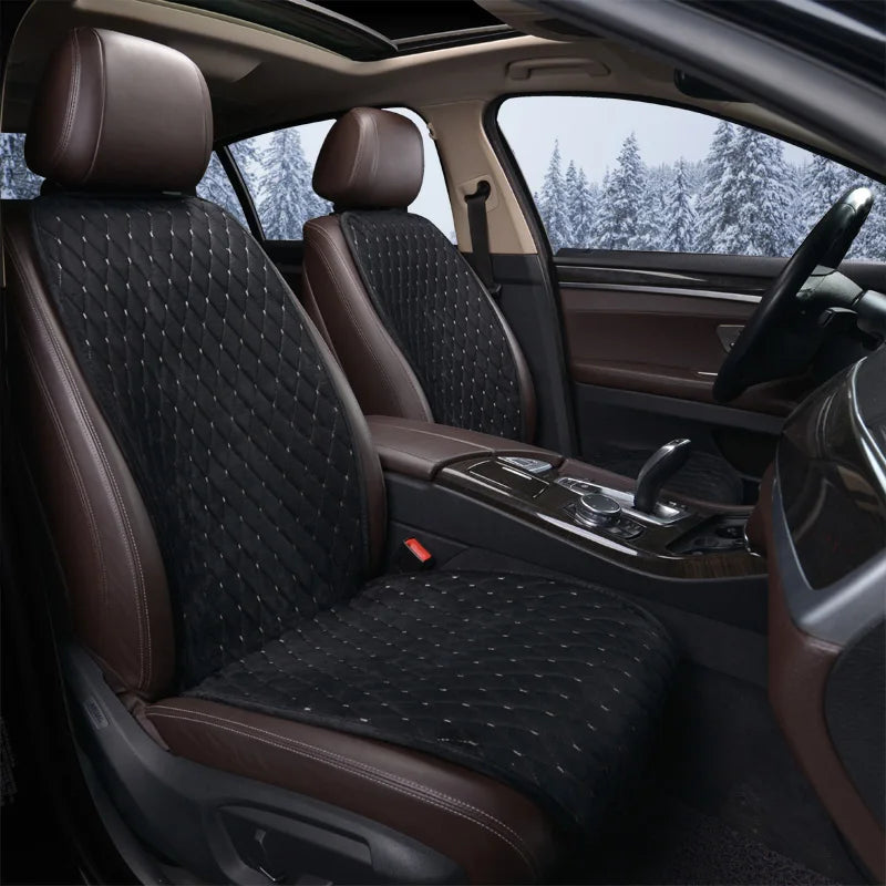 Warm Winter Car Seat Cover Universal Plush Velvet Car Seat Cushion Protector Chair Mat Fits Most Car Or SUV Interior Accessories