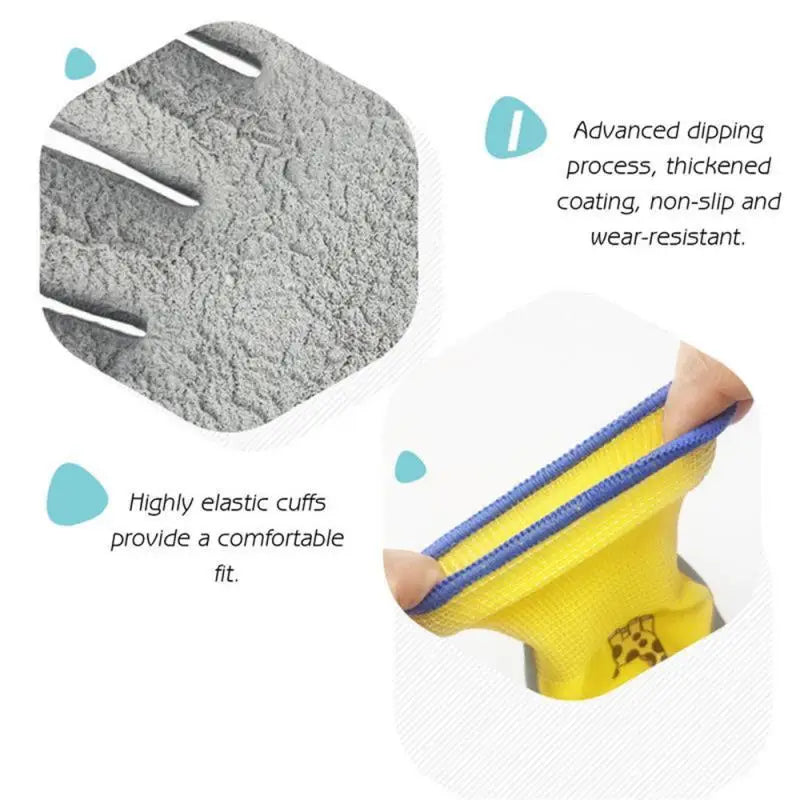 Gardening Gloves Kids Durable Waterproof Garden Work Gloves Non-Slip Children Safety Yard Work Gloves Portable Garden Supplies