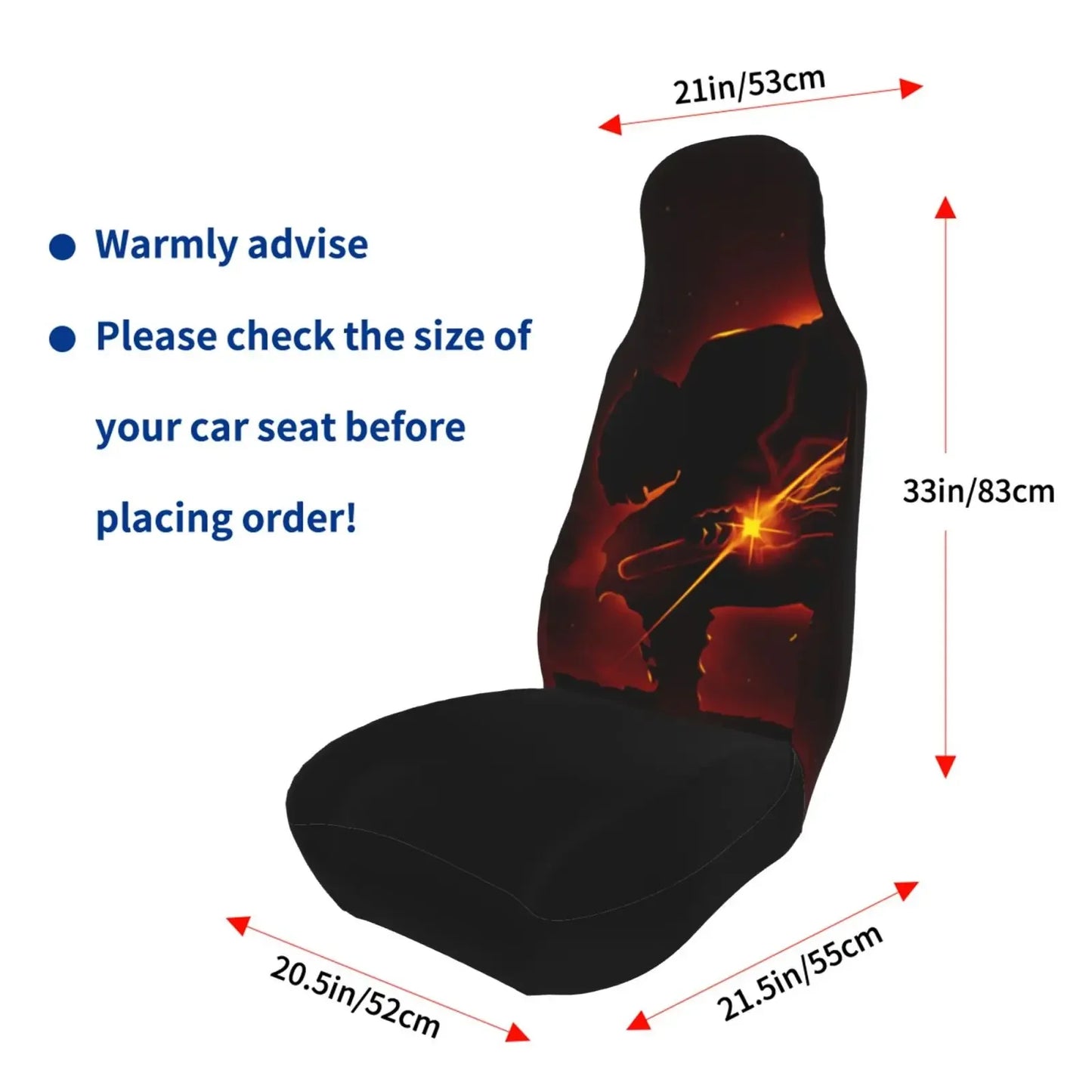 General Front/rear Japan Anime Demon Slayer Nezuko Car Seat Covers 3D Prints Car Accessories Automobile Seat Cover