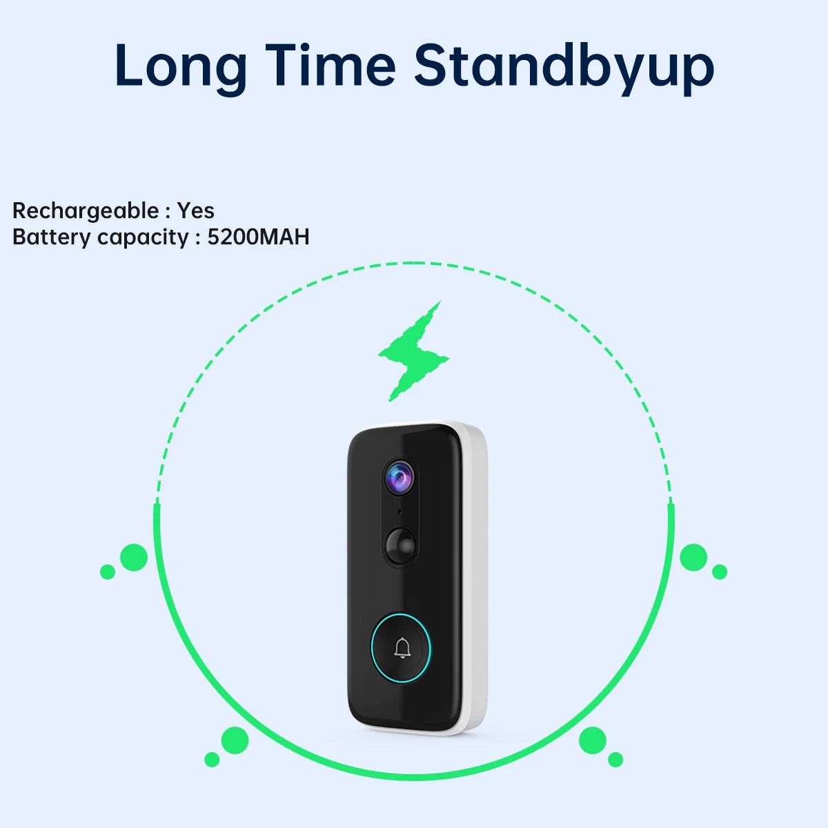 JOOAN 2K HD wireless doorbell camera, smart doorbell video Home Intercom HD night vision 2.4G WIFI rechargeable security doorbel
