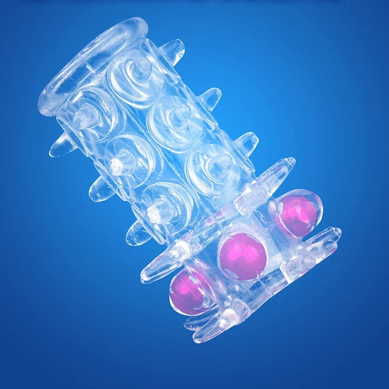 2pcs Penis Rings Condoms Beads Penis Enlargement for Men Sleeve Rubber Sex Toys for Adults Delayed Ejaculation Vagina Stimulator