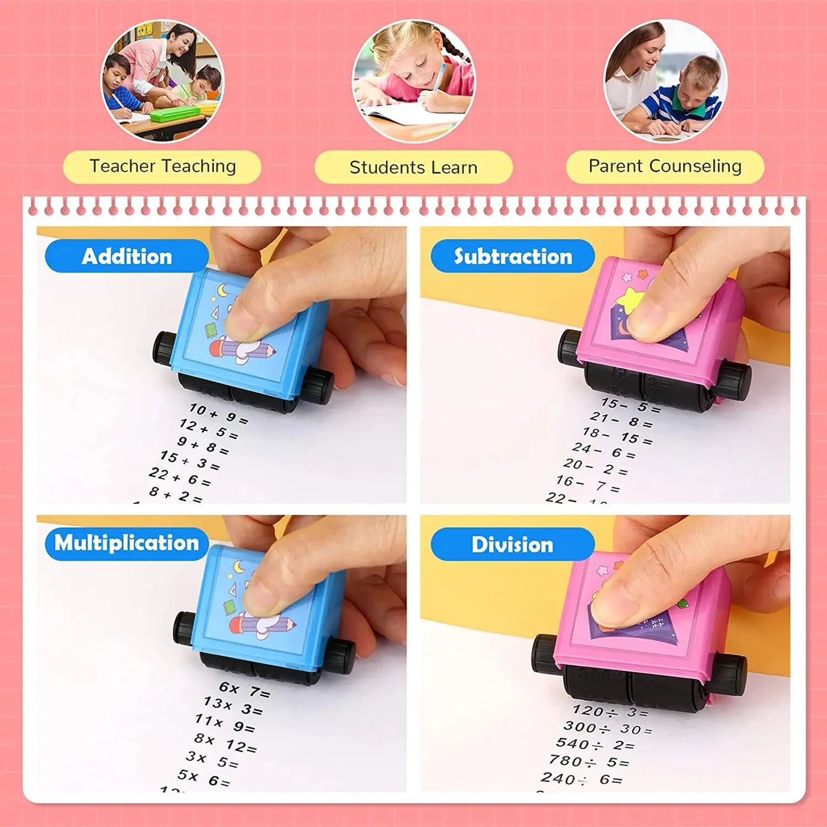 Math Roller Math Roller Stamp Addition Subtraction Multiplication Division Practic ...