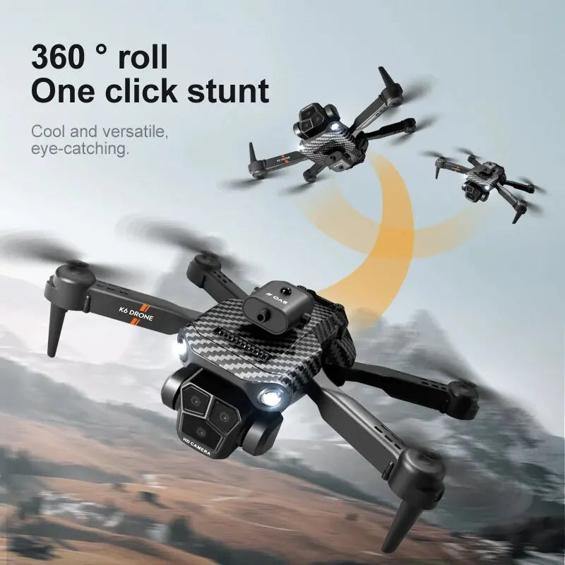 New K6 Max RC Drone 8K Professional Three Cameras Optical Flow Four-way Obstacle Avoidance Aerial Photography Quadcopter