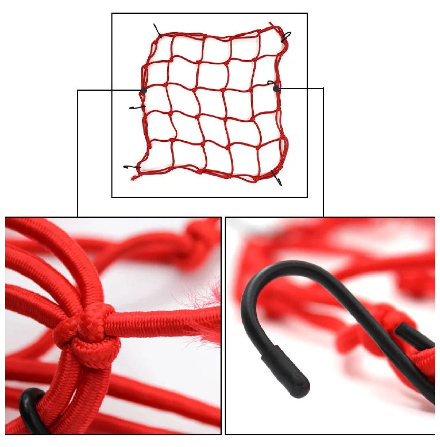 pc Motorcycle Luggage Net Bike 6 Hooks Hold down Fuel Tank Luggage Mesh Web Bungee Black Motorcycle Bike Tank Car Styling