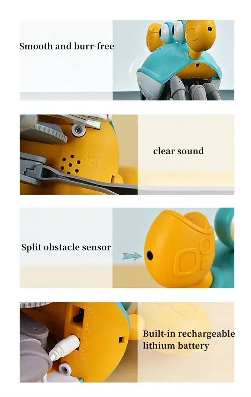 Escape Induction Crab Octopus Crawling Toy Baby Electronic Pets Musical Toys Educational Toddler Moving Toy Kids Christmas Gift