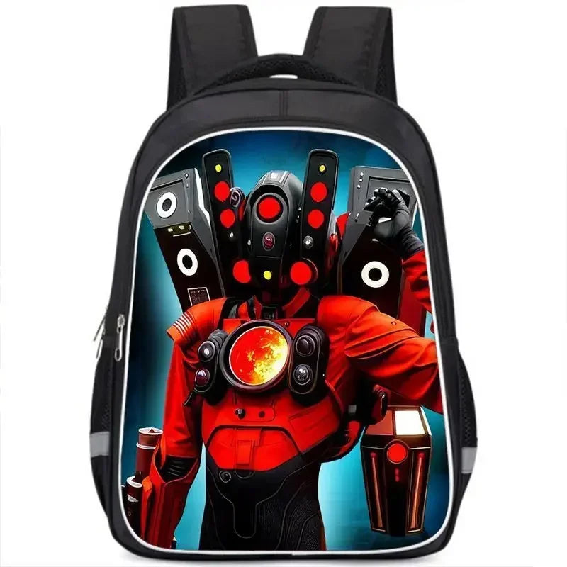 3Pcs Skibidi Toilet Backpack Cartoon School Backpack For Boys Titans Cameraman Camera Man Tv Man Titans Speakerman Lunch Bag Box