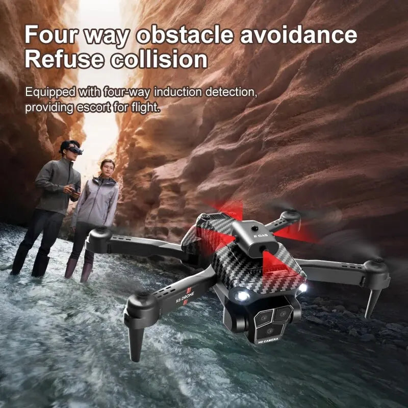 New K6 Max RC Drone 8K Professional Three Cameras Optical Flow Four-way Obstacle Avoidance Aerial Photography Quadcopter