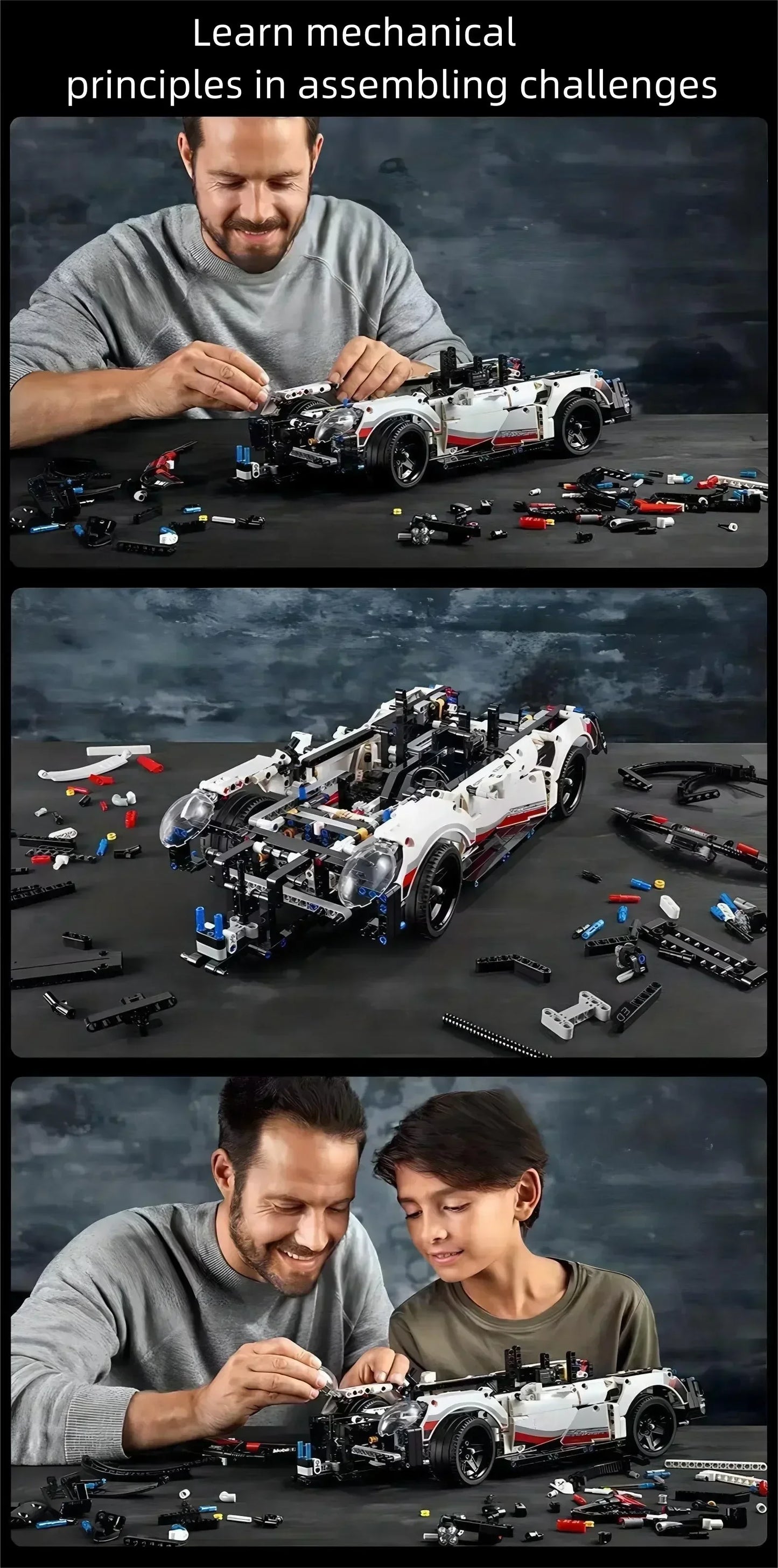 New 1580pcs Classic Racing Car Building Block Toy Education DIY Racing Block Christmas Gift Children's Puzzle Toy Game