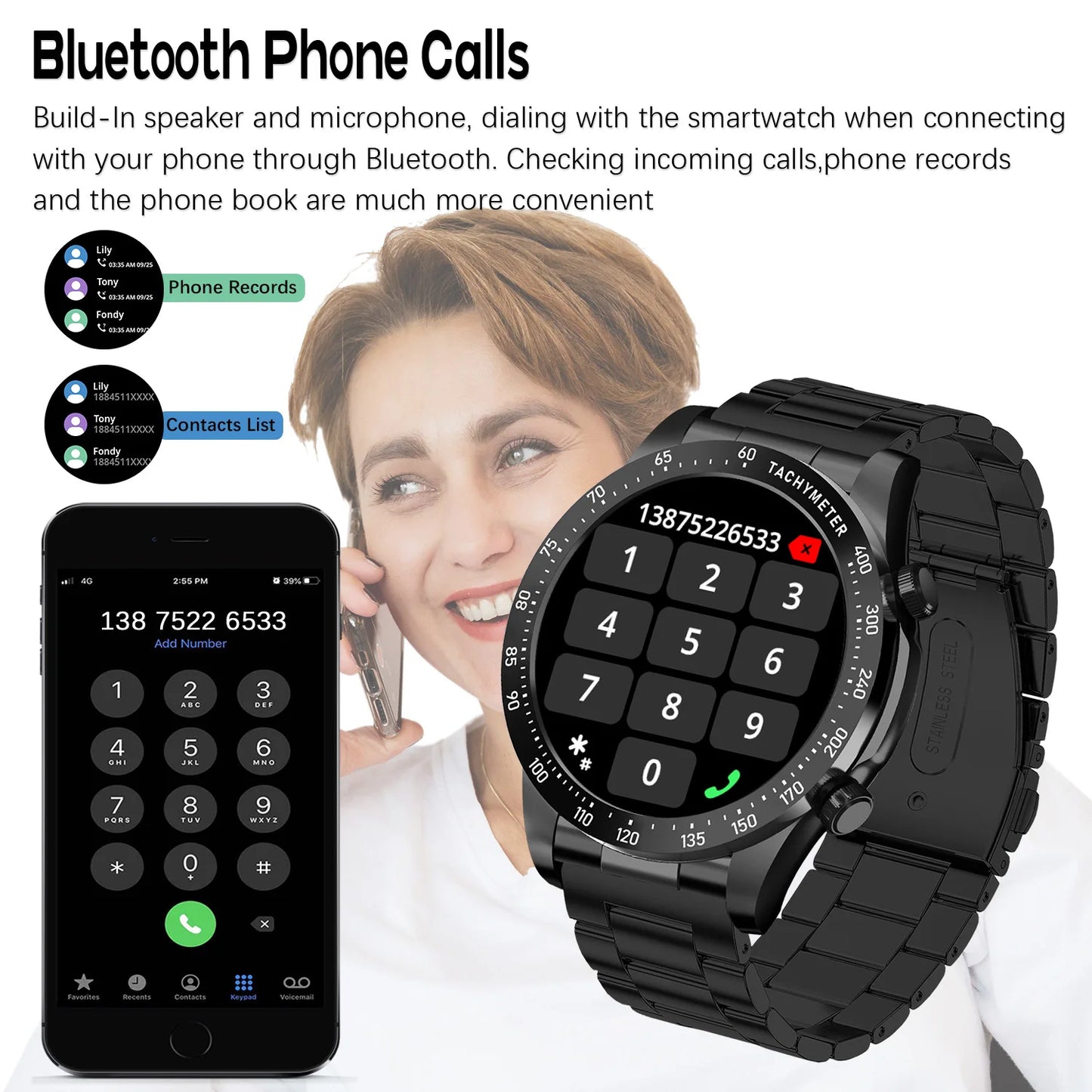 2024 New Smartwatch Bluetooth Call Real time Heart Rate Sleep Monitor Sport Women Smart Watch Men Speedometer For Android IOS