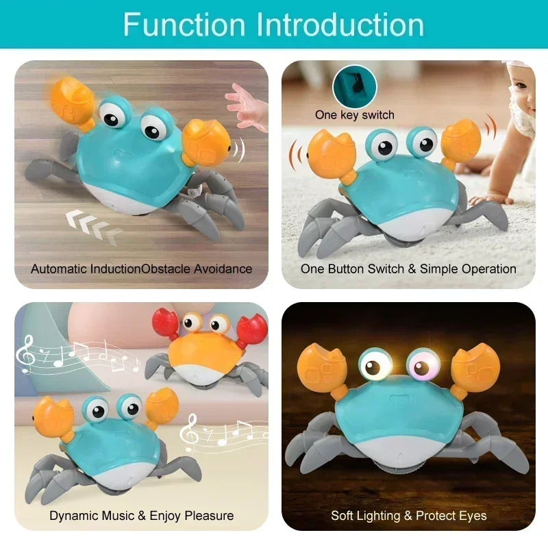 Escape Induction Crab Octopus Crawling Toy Baby Electronic Pets Musical Toys Educational Toddler Moving Toy Kids Christmas Gift