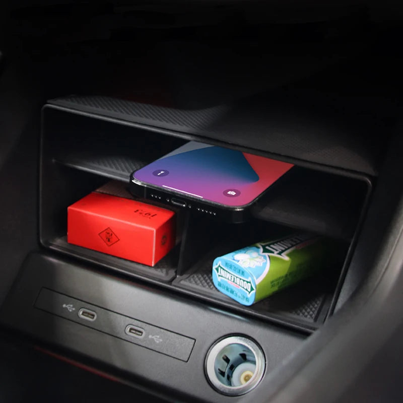 For Audi Q4 E-Tron 2022+ Interior Organizer Storage Box Armrest Central Console Tidy Stowing Auto Accessories