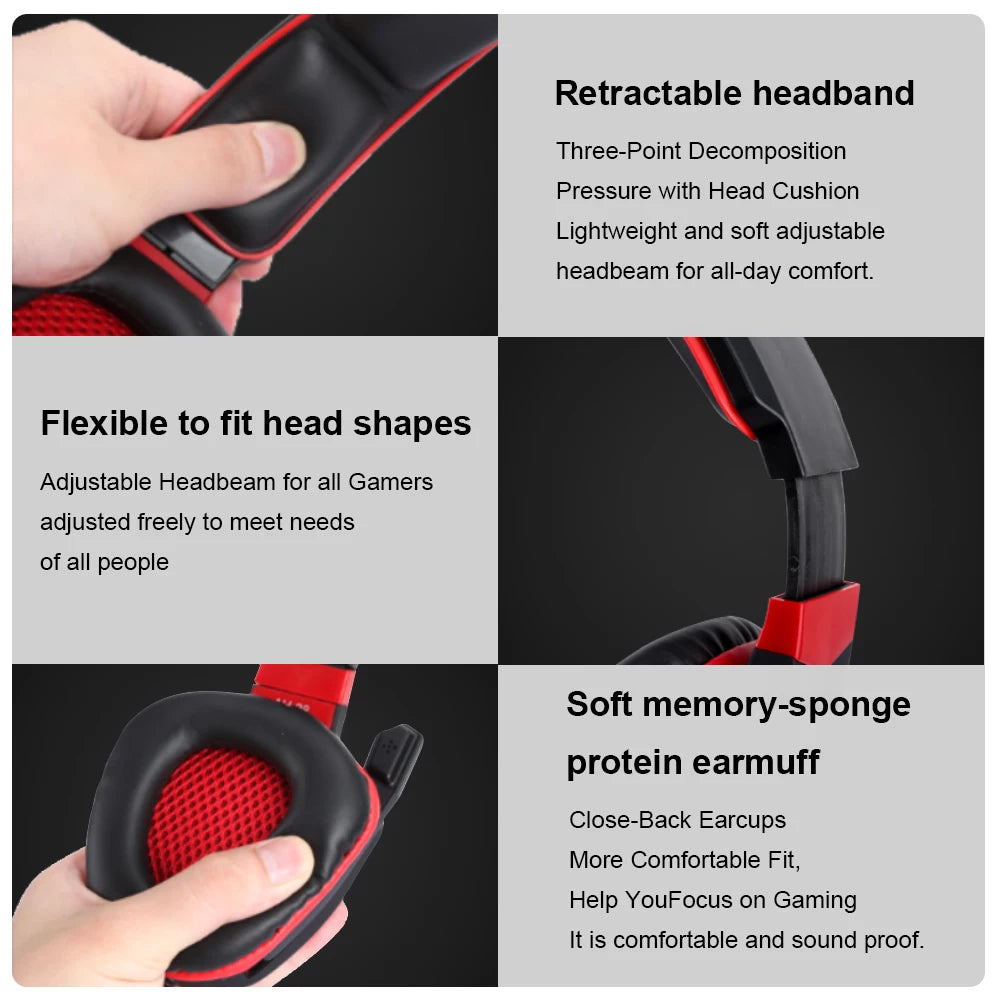 Headphones wired Gaming Headset Noise Isolating Overear Headphone with Mic.Volume Control Bass Surround for PC PS4 PS5 XBOX