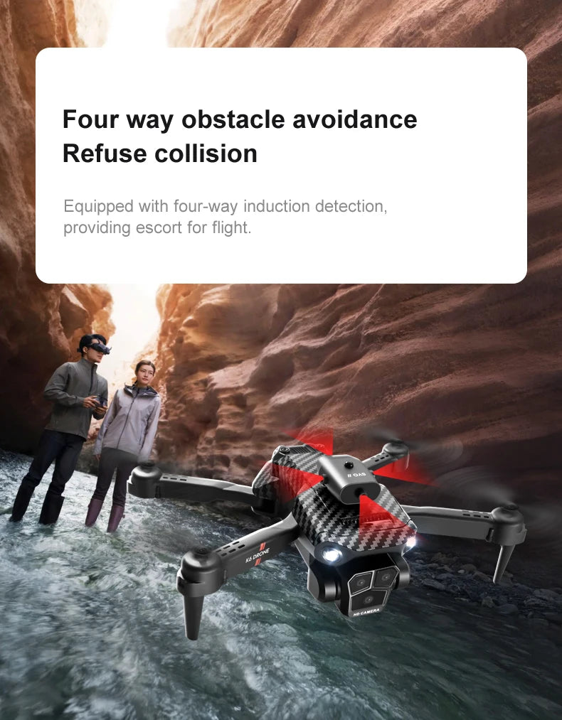 New K6 Max RC Drone 8K Professional Three Cameras Optical Flow Four-way Obstacle Avoidance Aerial Photography Quadcopter