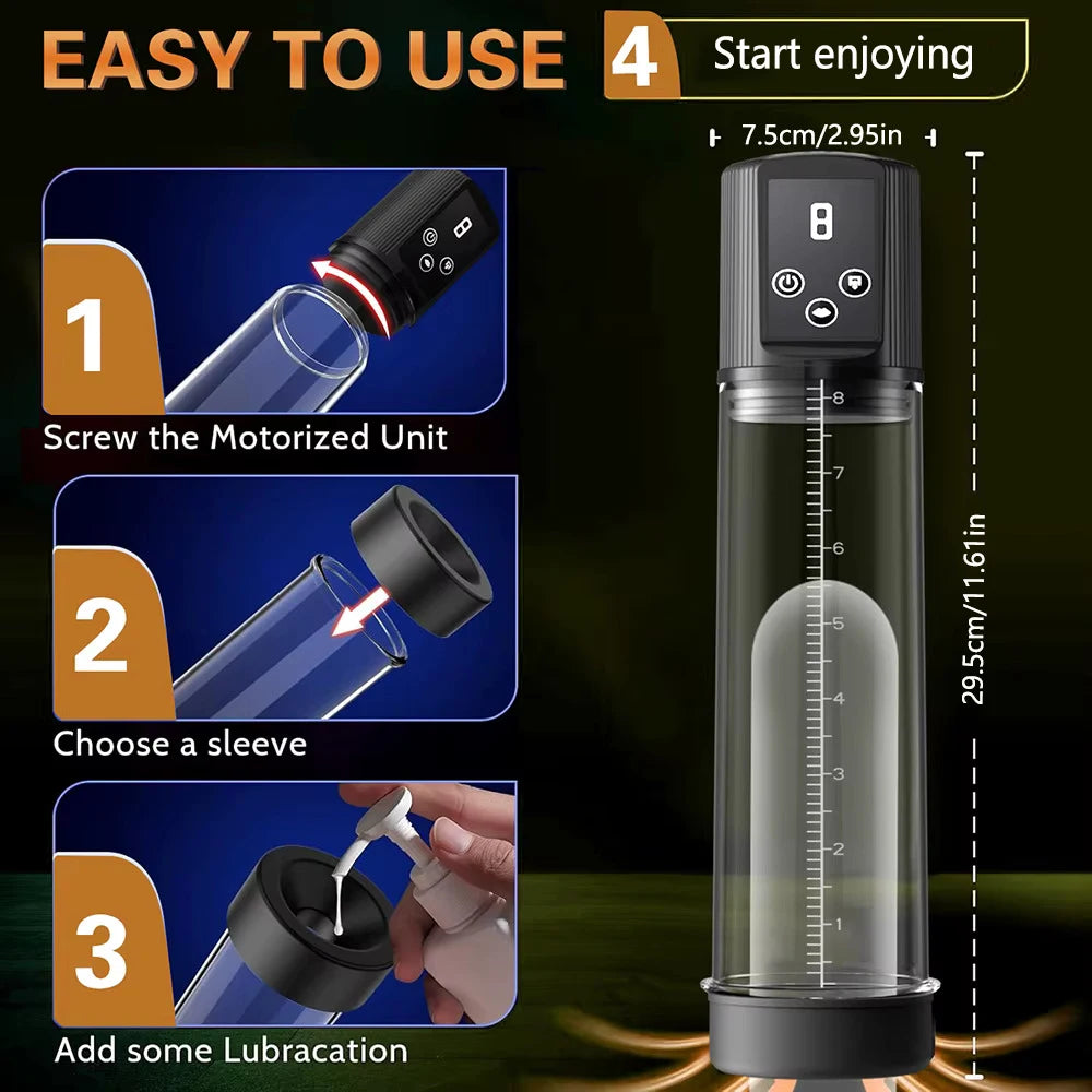 Electric penis pump expanding simulation vacuum pump expanding extension pump male masturbator penis bigger coach adult sex toys