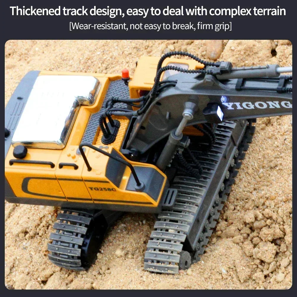 Excavator Dump Trucks 2.4G High Tech 11 Channels RC Bulldozer Alloy Plastic Engineering Vehicle Electronic Toys For Boy Gifts