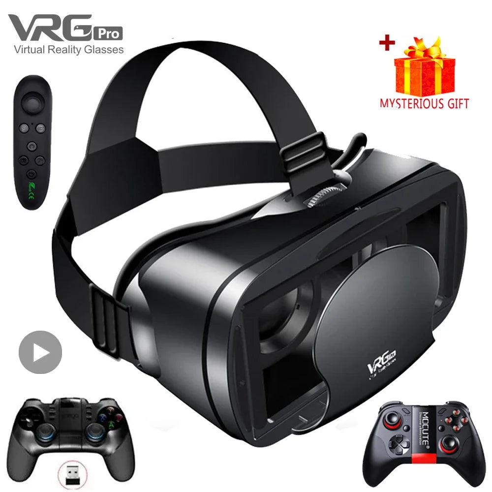3D VR Headset Smart Virtual Reality Glasses 7 Inches Helmet for Smartp