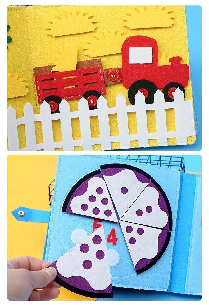 Toddlers Montessori Toys Busy Board Farm Animal Scene Storytelling Activity Toy Quiet Book Felt Activity Educational Sensory Toy