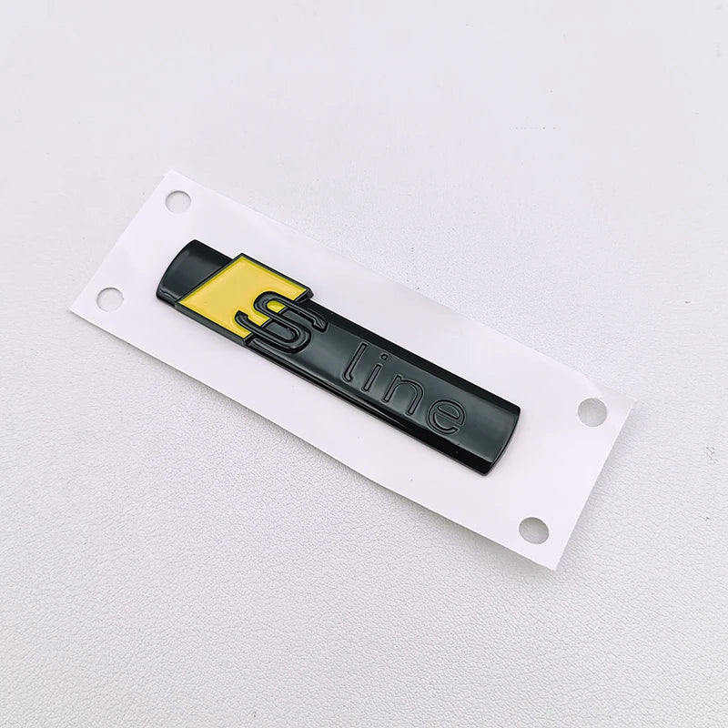 3D ABS Sline Logo S Line Emblem Car Fender Badge For Audi A1 A2 A3 A4 A5 A6 A7 Q2 Q3 Q5 Q7 Q8 S3 S4 S5 S6 S7 TT S Line Sticker