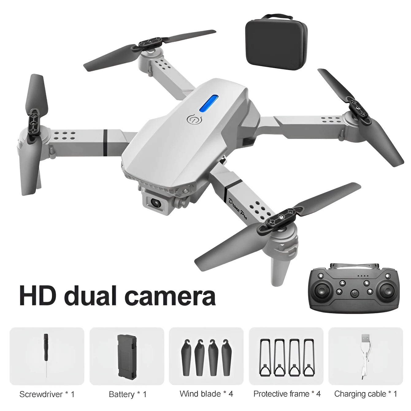Toy drone E88 remote control small aircraft dual camera HD quadcopter NairoMarket